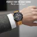 Distinctive Mens Analog Chronograph Watches with Auto Date & Multi Subdials, Fashion Casual Sport Quartz Wrist Watches with Luminous, 3ATM Waterproof, Gift Ideas for Men, Boyfriend, Husband, Dad
