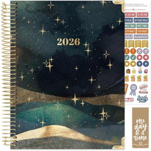 bloom daily planners HARDCOVER 2026 Planner (January to December) - 8.5 x 11 Weekly & Monthly Dated Agenda Organizer Book with Stickers & Tabs - Celestial Skies