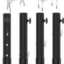 Table Leg Extenders 3 Levels Height Adjustable Folding Table Leg Risers Extensions Portable Fit Straight/Bent Legs to Raise Table to Relieve Back Pain, No Tools Easy Installation (4 Pack Black)