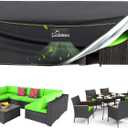 UIRWAY Patio Furniture Covers Waterproof - 126" L x 63" W x 28" H, Outdoor Furniture Set Covers Rectangular, Heavy Duty 420D Weatherproof Outdoor Couch Shield with Reflective Strips