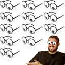 Googly Eyes Glasses, Funny Glasses Pranks Toy, Novelty Shaking Giant Eye Glasses, Funny Costume Accessories for Dress Up Party, Halloween or Birthday Party Favors, Party Supplies 12 PCS