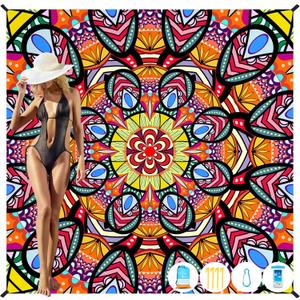 Famstar Beach Blanket Oversized Extra Large 78" X 81",Waterproof Sandproof Beach Blanket 1-7 Adults Lightweight Durable for Travel Camping Hiking Picnic