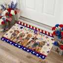 Mocsicka 4th of July Door Mat Independence Day Cute Funny Dogs Patriotic Door mat for 4th of July Decorations Memorial Day Entrance Floor Mat Non Slip Welcome Mats 17x 30 Inches