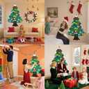 2 x Srkmxzr Felt Christmas Tree for Toddlers, Felt Christmas Tree with Lights 28x40.9 Inch, 38Pcs DIY 3D Wall Hanging Christmas Trees for Toddler Baby Kid Child, Felt Craft Kits for Xmas Party Decor Gift