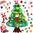 2 x Srkmxzr Felt Christmas Tree for Toddlers, Felt Christmas Tree with Lights 28x40.9 Inch, 38Pcs DIY 3D Wall Hanging Christmas Trees for Toddler Baby Kid Child, Felt Craft Kits for Xmas Party Decor Gift