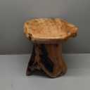 13.8" Cedar Stump Stool,Natural Wooden Side Table,Plant Stool,Live Edge Coffee Table for Bedroom,Living Room, Outdoor