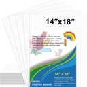 100 Pcs White Poster Board Paper 14x18, ROOKEA Blank Graphic Display Vision Boards Bulk for School Arts Classroom Crafts Projects Presentations Drawing Scrapbooking
