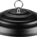 Kingsyard 11.5" Metal Weather Protective Dome, Hanging Squirrel Baffle for Outdoor Bird Feeders, Heavy-Duty Rain Guard Cover, Chew-Proof & Rustproof, Black