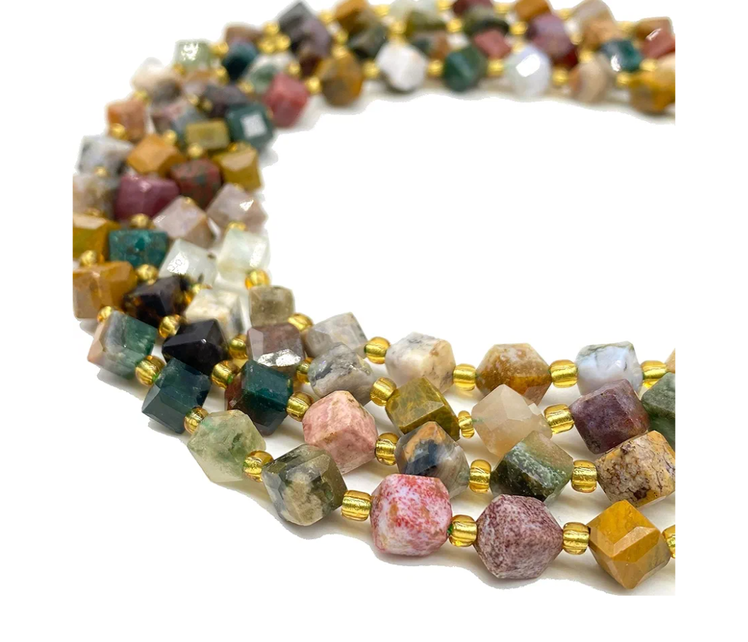 ABCGEMS Madagascan Kabamby Ocean Jasper Beads (A Revolutionary Cutting Technique Brings a More Dynamic Look) Diamond-Cut Diagonal-Drilled 3D Magical-Cube 5mm (Corner-to-Corner 6mm) ABCGEMS Madagascan Kabamby Ocean Jasper Beads (A Revolutionary Cutting Technique Brings a More Dynamic Look) Diamond-Cut Diagonal-Drilled 3D Magical-Cube 5mm (Corner-to-Corner 6mm)