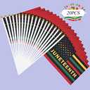 20 Pack Small Juneteenth Flag Stick 5''x8'',Handheld June 19th 1865 Independence Day Flags 21x14 cm, Mini Juneteenth Flags Sticks for African Afro American Festival Celebration Supplies, Outdoor