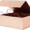 Rsgift Rose Gold Magnetic Empty Gift Box,7.8x7x3.1 Inches Gift Boxes with Lids,Groomsmen Bridesmaids Gifts,Engagements,Bridal Showers,Valentine's Day,Thanksgiving Day,Christmas Gift Boxes