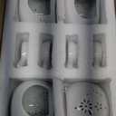 Elsjoy Set of 4 Ceramic Tealight Candle Holder, Essential Oil Burner Wax Melt Burner with Spoons, Aroma Candle Warmer for Bedroom, Living Room, Home Decor