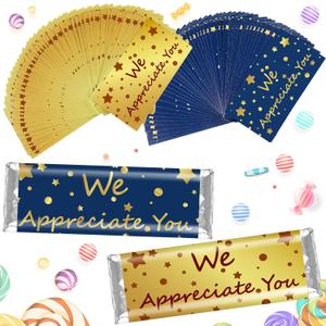 100 Pcs CNA Week Appreciation Gifts End of Year Teacher Gifts Employee Appreciation We Appreciate You Chocolate Candy Wrappers for Paraprofessional Team Party Favor DIY Lover Birthday Graduation(Star)