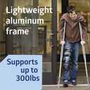 Medline Aluminum Crutches for Kids, Adults, & Seniors, Walking Aid for Reliable Balance, Comfortably Holds 300 LBS, Fits Patients Between 5'10" to 6'6" Tall