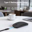 TECKNET Bluetooth Wireless Mouse for Laptop, Rechargeable Silent Computer Mouse (Bluetooth 5.2/3.0 & 2.4G), Ultra-Thin, 6-Level Adjustable 4800 DPI Bluetooth Mouse for Mac OS, iPad, Windows, Android