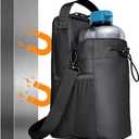 Magnetic Gym Bag for Water Bottle Holder, Pouch Sleeve with Phone Pocket Silicone Towel Buckle and Sling for Men Women Gym Accessories Organizer,Gym Gifts(Black)