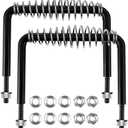 Dunzy 2 Pieces 6" Steel Spring Handle 5" Wide Overall with 1/2" Steel Rod for BBQ Pits Trailers Custom Metal Projects Wood Stove Handles Replacement Grill Barbecue Tool Sets(Black)