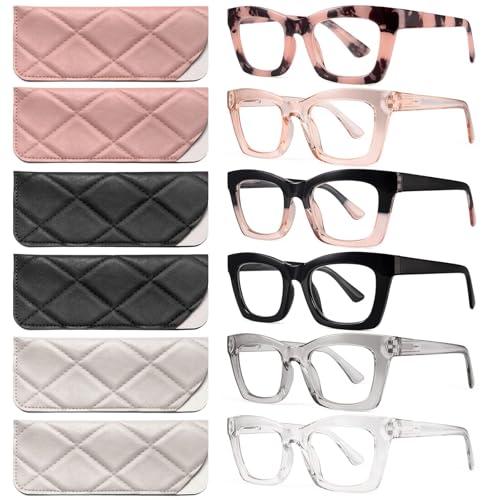 CCVOO Stylish Reading Glasses for Women, Eyeglasses, Blue Light Readers for Women, Computer Eye Glasses, Cheaters 6