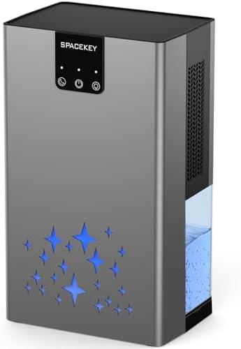 Dehumidifier, 95 OZ Water Tank Dehumidifiers for Home, 1000 sq. ft. Dehumidifier for Basement Bathroom Bedroom with Auto Shut Off, 7 Colors LED Light, Quiet Dehumidifiers with Sleep Mode, Grey