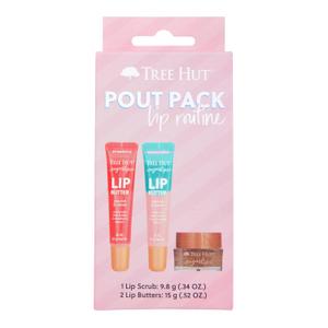 Tree Hut Sugarlips Pout Pack Lip Routine Set, Exfoliating Lip Scrub & Hydrating Lip Butters (Original, Strawberry & Watermelon), Nourishing Lip Care