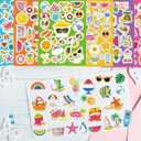 Summer Stickers for Kids 760PCS Hawaiian Stickers Vacation Stickers 3D Beach Sticker Ice Cream/Coconut Tree Sticker for Scrapbooking Envelopes Cards Pool/Summer Party Favors