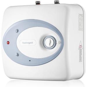 Feelrogast Electric Tank Water Heater-8 Gallon Under Sink Instant Hot Water for RV, Camper, Kitchen, Food Truck, 120V 1500W, Dusty Rose, Wall or Floor Mounted