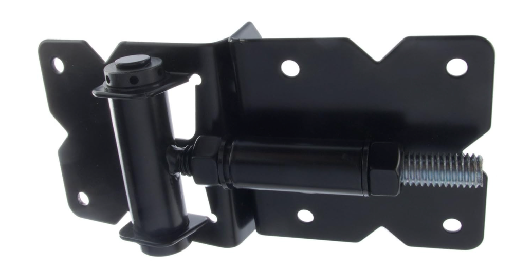 Self Closing Gate Hinge 2-Pack (Black Finish) | The Best Set of Vinyl Fence Gate Hinges ★ BONUS Installation Guide (see below) | Adjustable to Stop Gate Dragging | Heavy Duty Black Gate Hinges For Vinyl and Wood Fences | In Business 20 Years!
