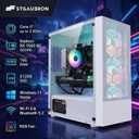 STGAubron Gaming PC Desktop,Core I7,RX 7600 8G,16G RAM,512G SSD | Gaming Computer Tower for Streaming,Video Editing,Home,School,I7 up to 3.9GHz,ARGB Fan,WiFi 6,BT 5.2,4K DP,HDMI,Win11 Home