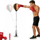 Punching Bag with Stand, Fast Bounceback Reflex Boxing Bag for Adults, Height Adjustable Speed Bag for Training, Improve Reflexes & Stamina, Home Fitness Equipment