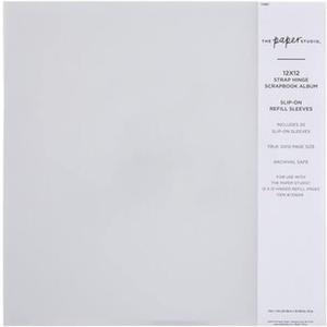 Strap Hinge Slip-On Album Refill Sleeves - 12 x 12 Inches - 20 Pieces