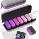 Weekly Pill Organizer 2 Times a Day, 7 Day Travel Medicine Pill Organizer with Moisture-Proof Silicone Lid, AM PM Daily Pill Box for Vitamins & Supplements, Aesthetics Pill Case(Purple)