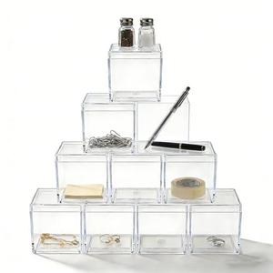 KissYou Acrylic Box with Lid, Clear Candy Boxes Acrylic Square Cube 12 Pieces Display Box, Transparent Jewelry Storage Box, Graduation Party Decorative Boxes