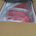 OKLPF Rear Brake Tail Lights Compatible With 2009 2010 2011 2012 2013 2014 Ford F150 F-150,Replace Silver Taillights Assembly Red Chrome Tail Lights,Not Included Bulbs,Driver and Passenger Side