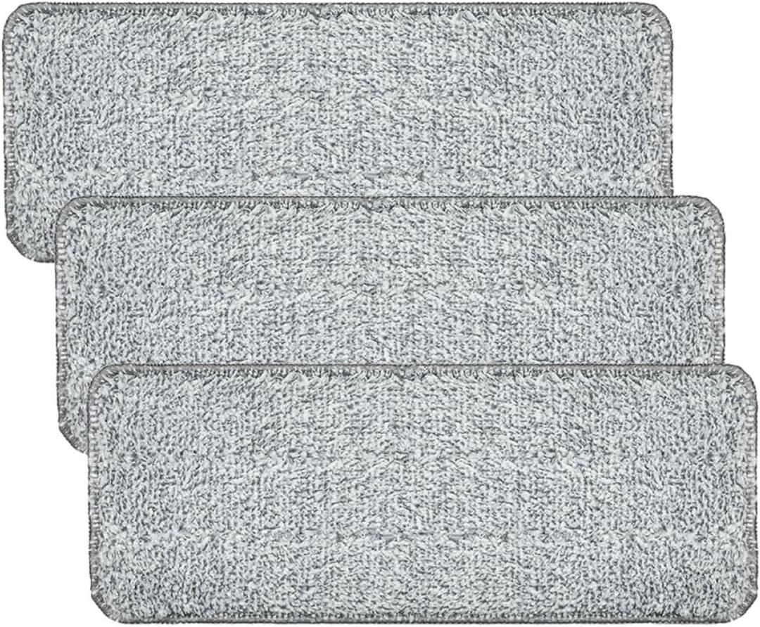 Abaodam Replacement Mop Pads 3pcs for Flat Mop Microfiber Fiber Cleaning Pads Reusable and Easy Floor Cleaning