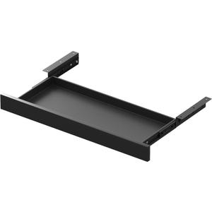 Under Desk Hanging File Organizer Drawer, Slim Lockable Storage Cabinet with Sliding Tray, Fits Letter/A4 Size, 18.5"x7.9"x1.4" for Office Home Standing Desk (BLACK)