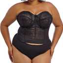 Goddess Women's Lace Bustier Bra (44D, Black)