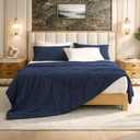 Cozy Bliss Cooling Comforter King Size, Cooling Blankets for Hot Sleepers and Night Sweats, Dark Blue Summer Comforter for King Size Bed, Breathable Soft Lightweight Silk Smooth