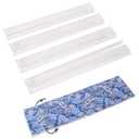 GUSTARIA Mahjong All-in-One Tile Rack & Pusher with Bag, Clear Acrylic Mahjong Combo, Modern American Majiang, Set of 4, White