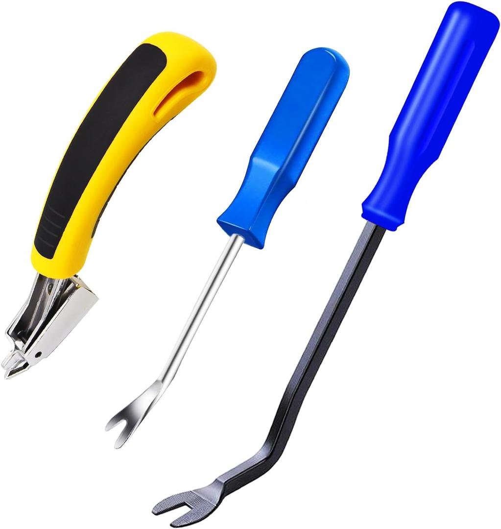 3Pcs Heavy Duty Upholstery and Construction Staple Remover with Tack Puller Tool, Nail Puller, Carpet Remover, for Removing All Kinds of Staples