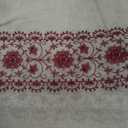 jinchan Boho Curtains for Bedroom Red Vintage Floral Farmhouse Curtains 84 Inches Long Linen Blend Drapes for Living Room Embroidered Light Filtering Drapes Rod Pocket Red on Beige 2 Panels (Floral| Burgundy Red on Beige)