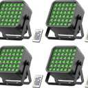 Rechargeable Par Can Lights, 72W RGB 5200mAh Uplights Battery Powered Stage Light, Wireless DJ Lights Sound Activated with Remote & DMX Control for Festivals, Weddings, Bars, Churches, DJ (4 Packs)