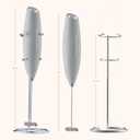 Powerful Handheld Milk Frother, Mini Milk Foamer, Battery Operated Stainless Steel Drink Mixer with Frother Stand