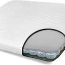 Dormeo True Evolution 4" Ultra-Slim Profile Bed Pillow Breathable Airflow Design for Cool, Fresh Sleep, Ideal for Stomach and Back Sleepers, 1 Count
