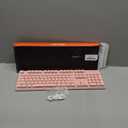 SEUNKWANG EWEADN X7S Wireless Keyboard with White Backlit, Metal Panel, 2.4G Rechargeable Computer Keyboard Silent Light up Full Size Cute Keyboards for Win & MAC - Pink
