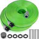 Sprinkler Soaker Hose for Yard 100 FT, Heavy Duty Garden Water Hoses with Stakes, Sprinklers System for Lawn, Flexible Drip Irrigation Tubing (50FT x 2 Pack)