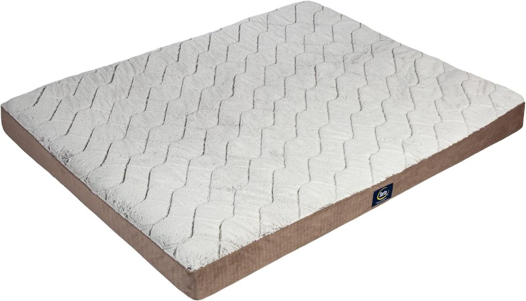 Serta Orthopedic Quilted Pillow Top Dog Bed for Pets  Chocolate Brown (X-Large)