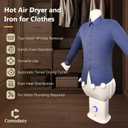 Automatic Hot Air Dryer & Iron Machine, Smart Design with 8 Temperature Settings for Clothes, Shirts & Pants Etc, Portable Hands-Free Wrinkle Remover with No Water Plumbing Required