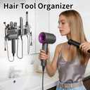 Hair Dryer Holder, Hair Tool Organizer, Blow Dryer Hanger Wall Mount for Dryer Hook, Bathroom Space-Saving Blow Dryer Organizer, Curling Irons Storage Wall Mounted (Gray)