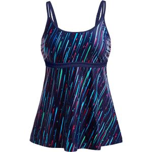 Yonique Tankini Top for Women Bathing Suit Top No Bottom Modest Swimsuit Top Only Tummy Control Swim Tank Top (Large, Blue Stripe)