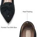 HIULYCENCE Flats for Womens Pointed Toe Ballet Flats with Bow Comfortable Knit Dressy Flats